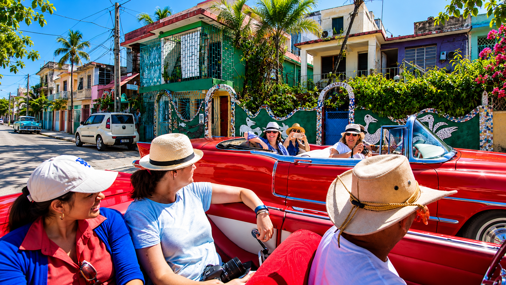 Viajeras FOW recorriendo Cuba en descapotable